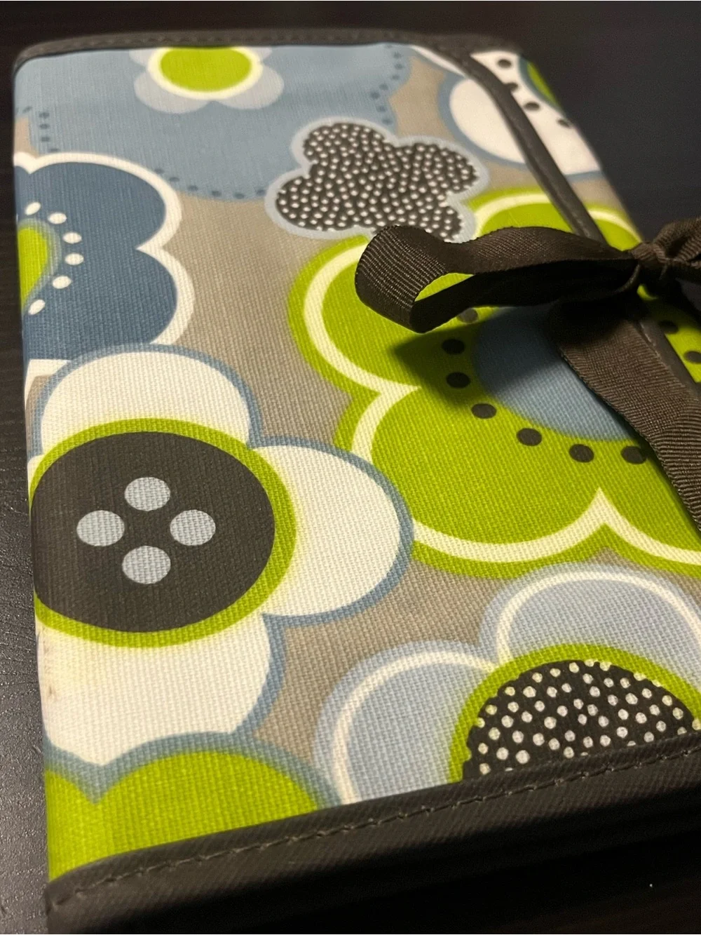 Thirty-One Fold & Go Organizer Notepad Holder Blue Green Floral
